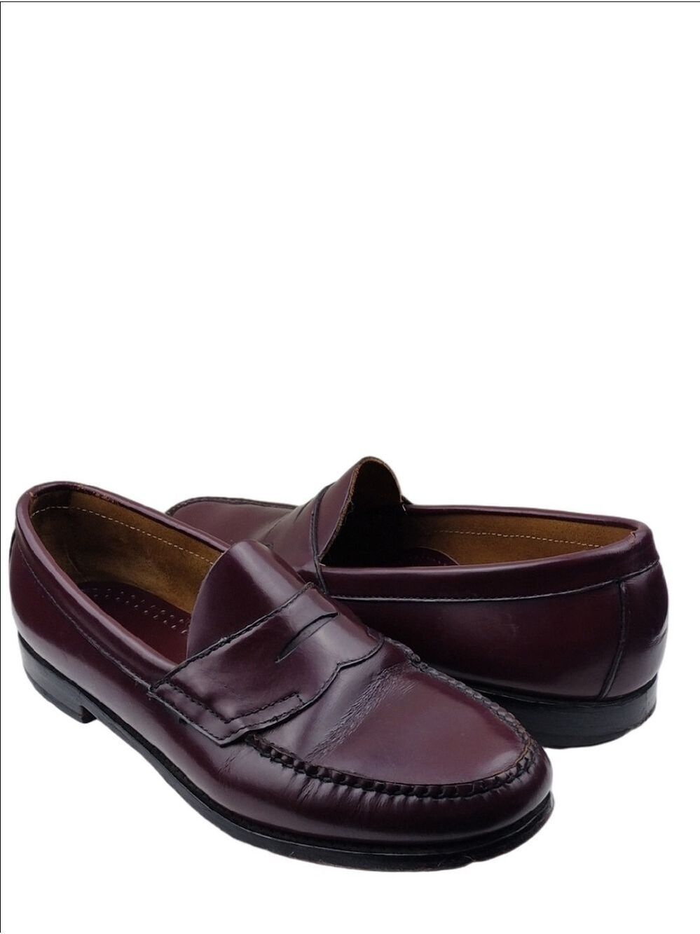 G.H. Bass & Co Weejuns Men's Burgundy Leather Upper Low Heel Penny Loafer Shoe